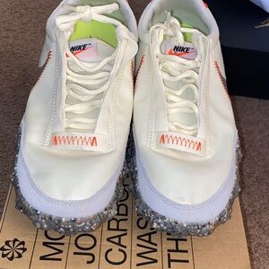Nike Cream and Orange Sneakers with Speckled Sole